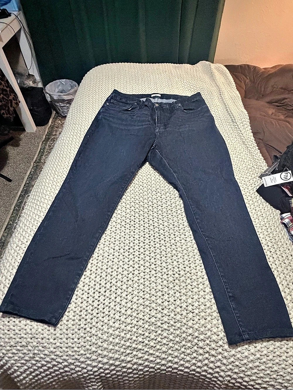 Good American Good Legs Straight Leg Jeans Black Waist 20-26